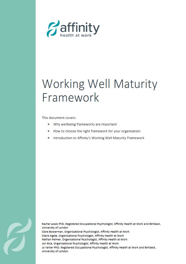 Introduction to the Working Well Maturity Framework