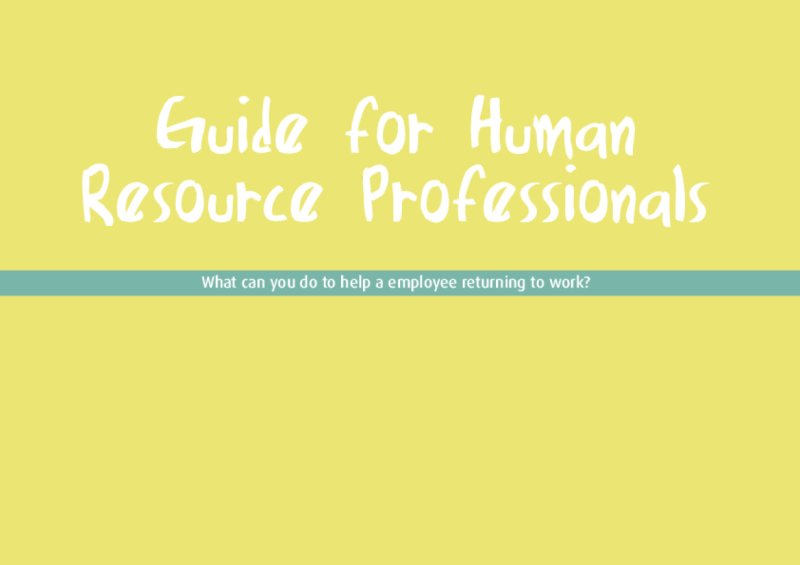 Igloo Guide For Returning To Work Following Mental Ill-Health: Guide For HR Professionals