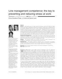 Line Management Competence: The Key To Preventing And Reducing Stress At Work